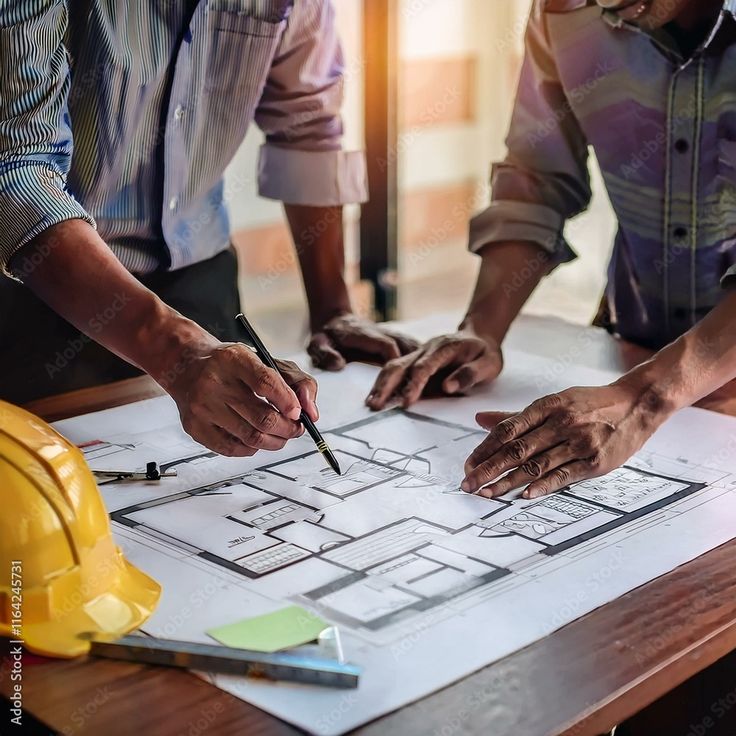 close up Engineer constuction and interior team dissussing in the office_